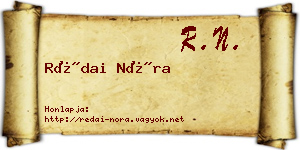 Rédai Nóra névjegykártya